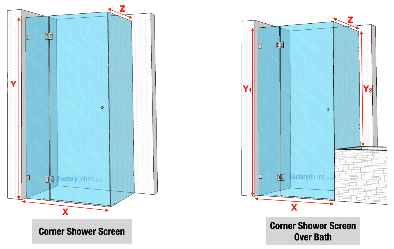 custom corner shower screen over bath supply sydney