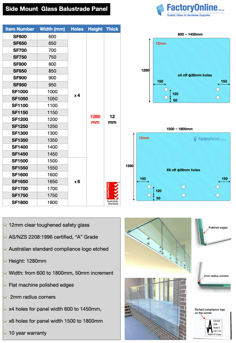 Face Mount Side Mount Glass Balustrade Stainless Pin Fixed Standoff Standoffs Supplies In Sydney
