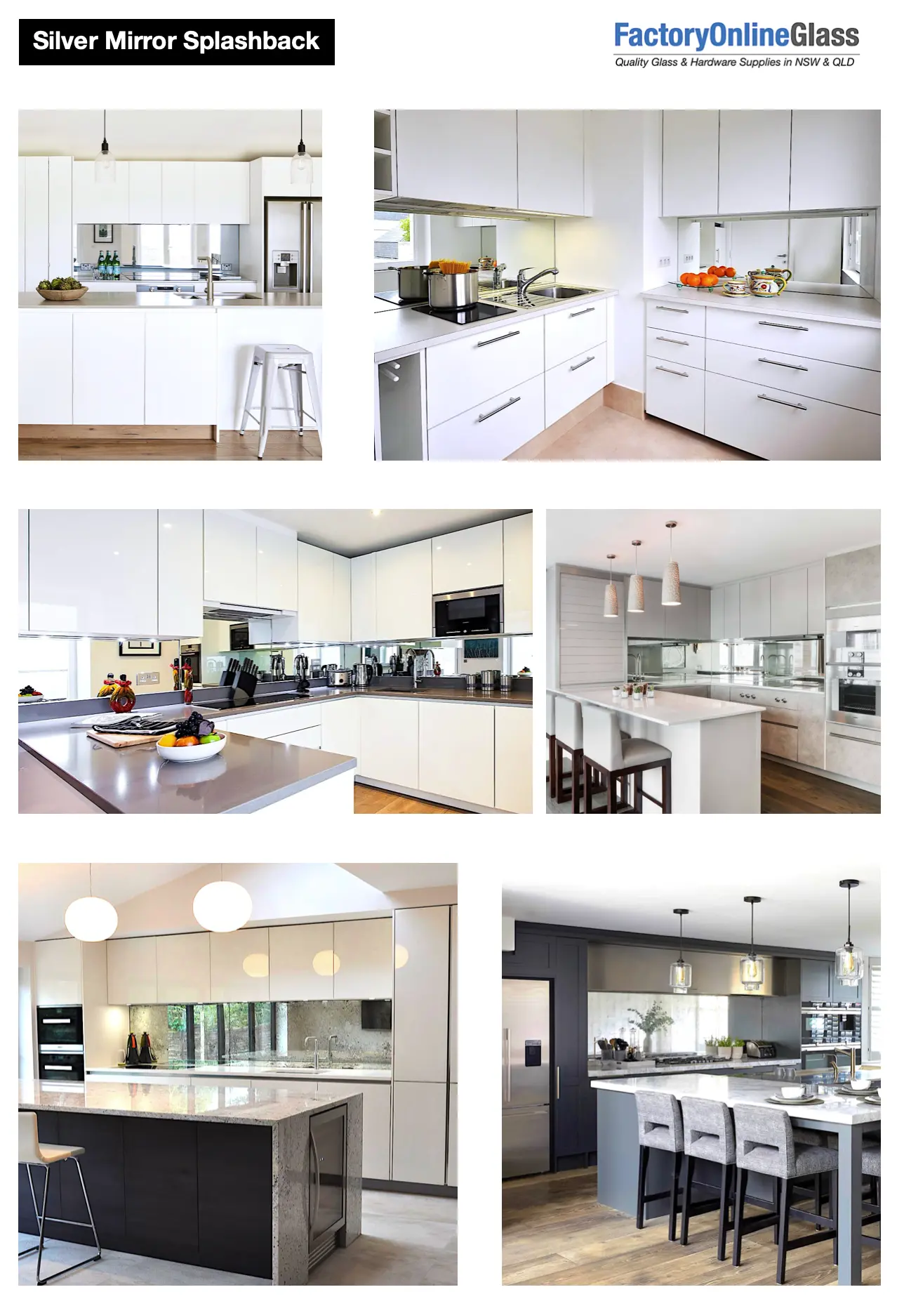 Silver Mirror Kitchen Splashback