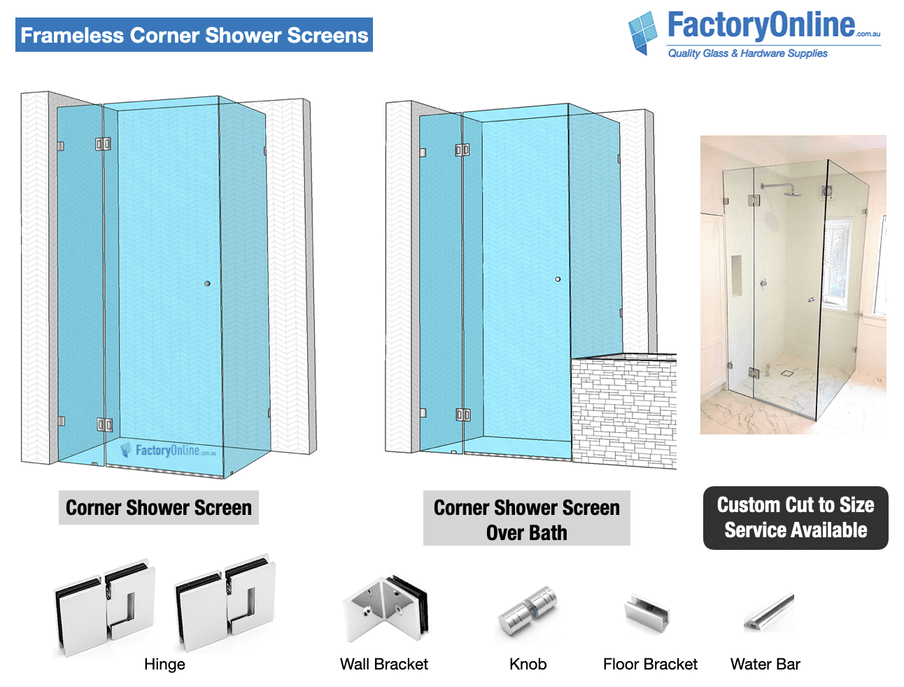 corner shower screen frameless glass