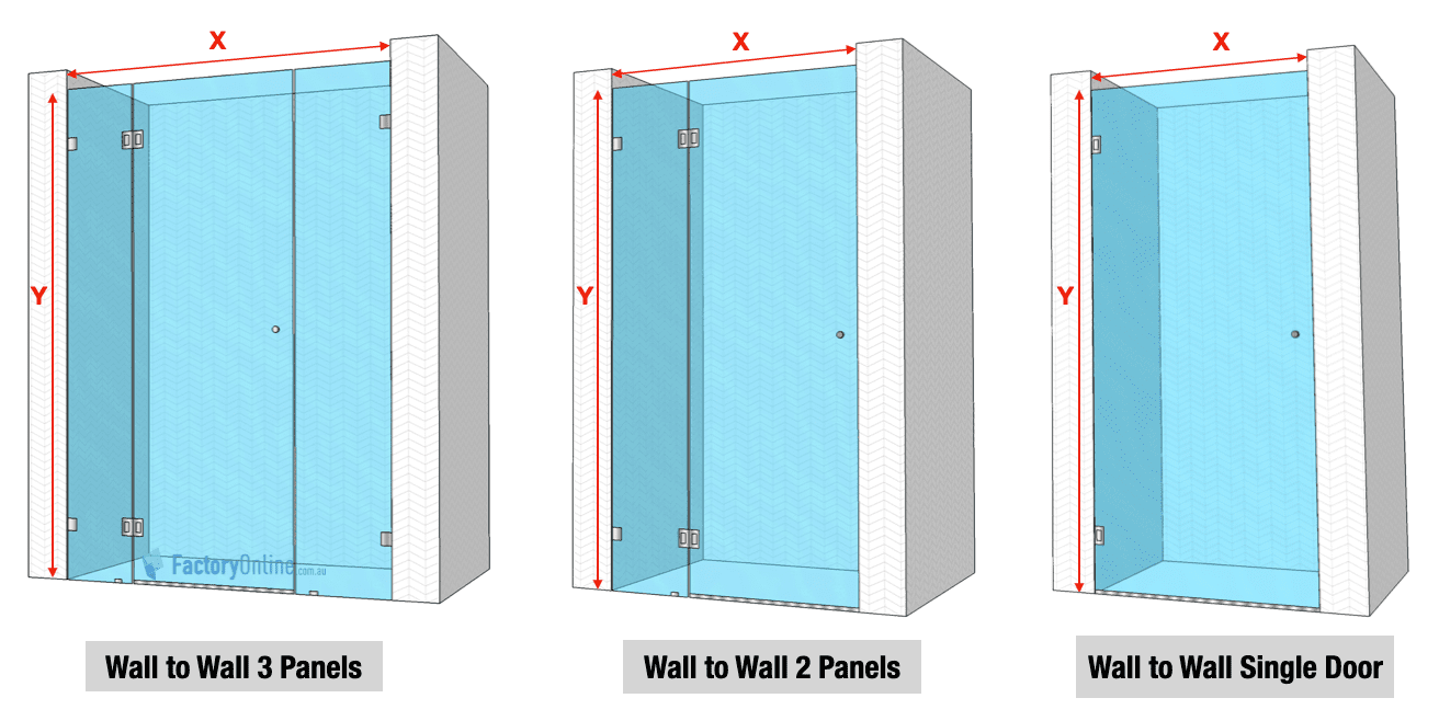 custom cut to size wall to wall shower screen