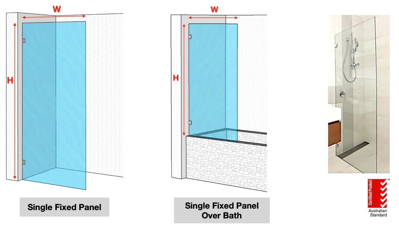 custom fixed panel shower screens supply sydney
