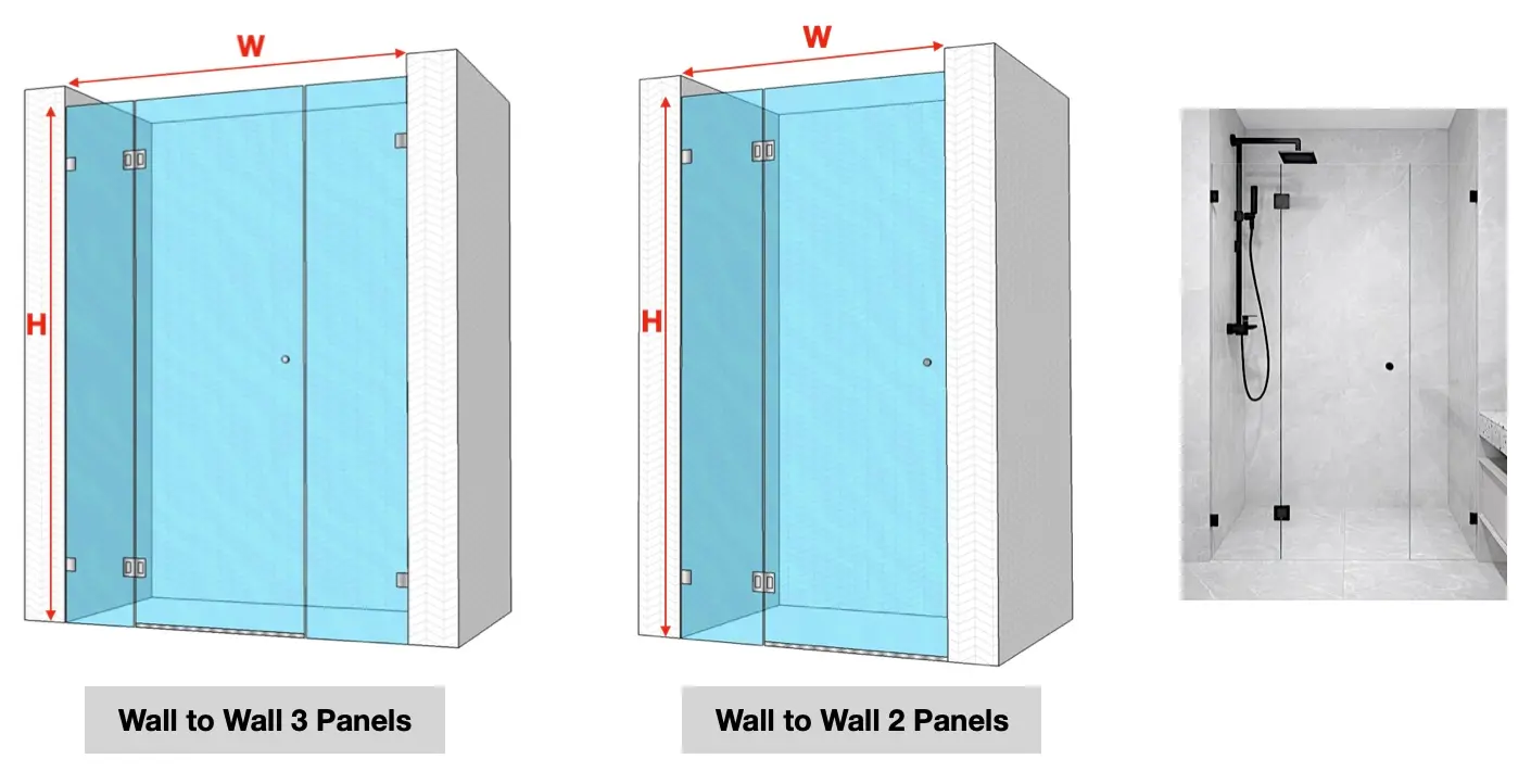 custom wall to wall shower screen cut to size sydney