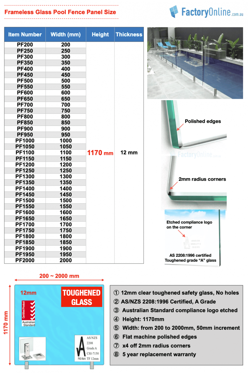 Frameless Glass Pool Fencing Panels Fence Panel Stainless Steel Spigots Gate Hinges Supply In Sydney