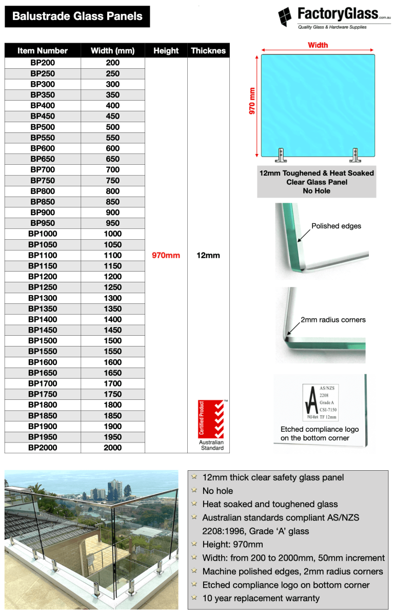 Glass Balustrade Supply in Brisbane Gold Coast Factory Glass Panels Spigots Balustrades Panels QLD