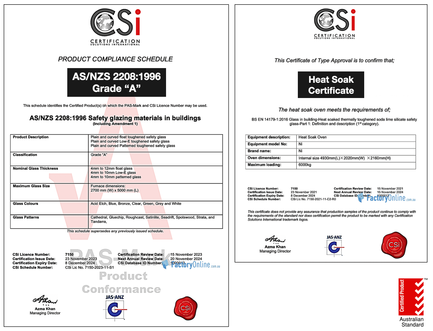 glass balustrade certificate AS2208:1996