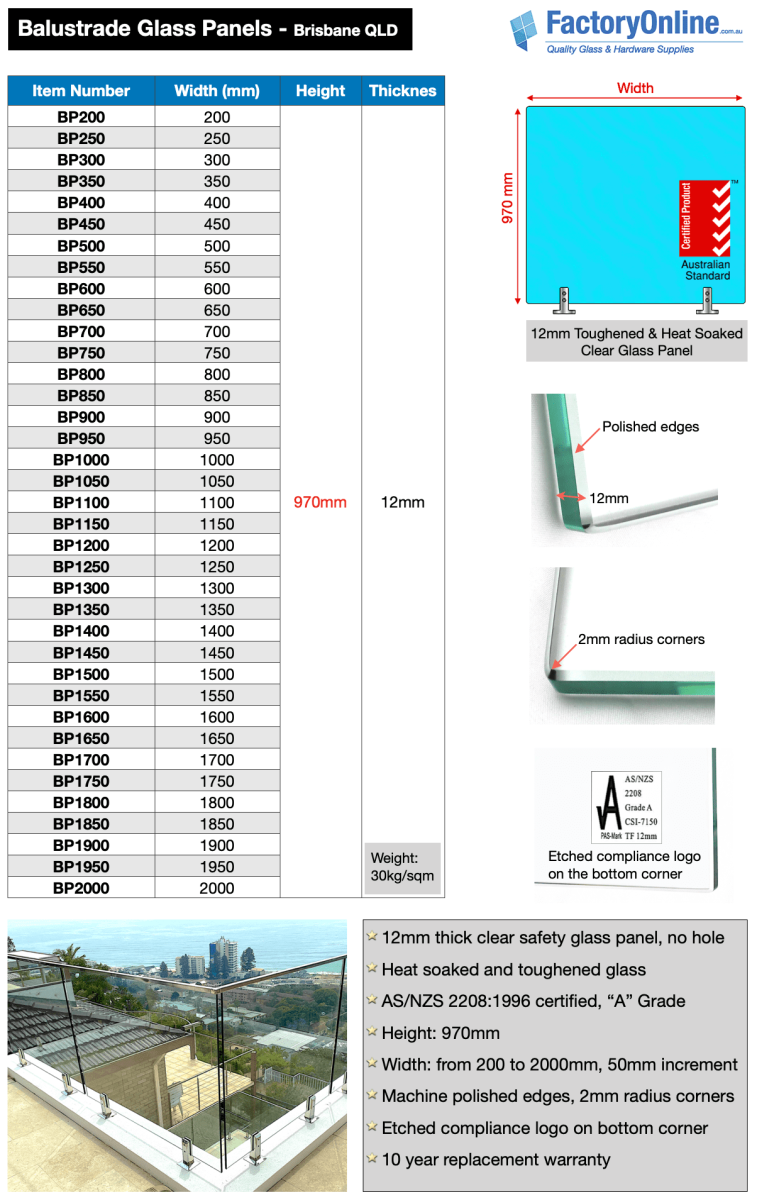 frameless glass balustrade panels glass fence supply Brisbane Gold Coast QLD