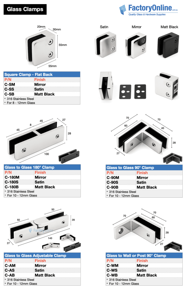 glass clamps pool fencing 