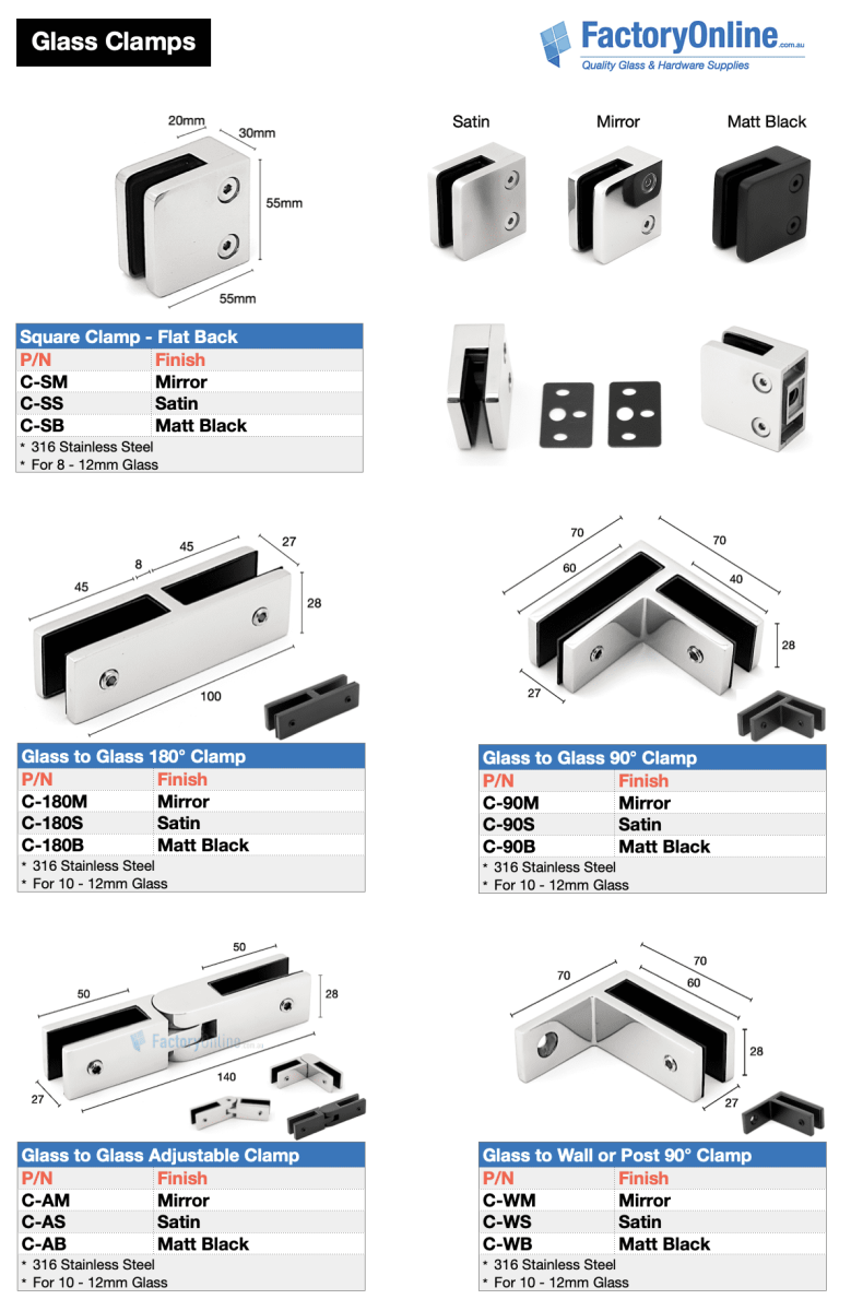 glass clamp stainless steel clamps pool fence 