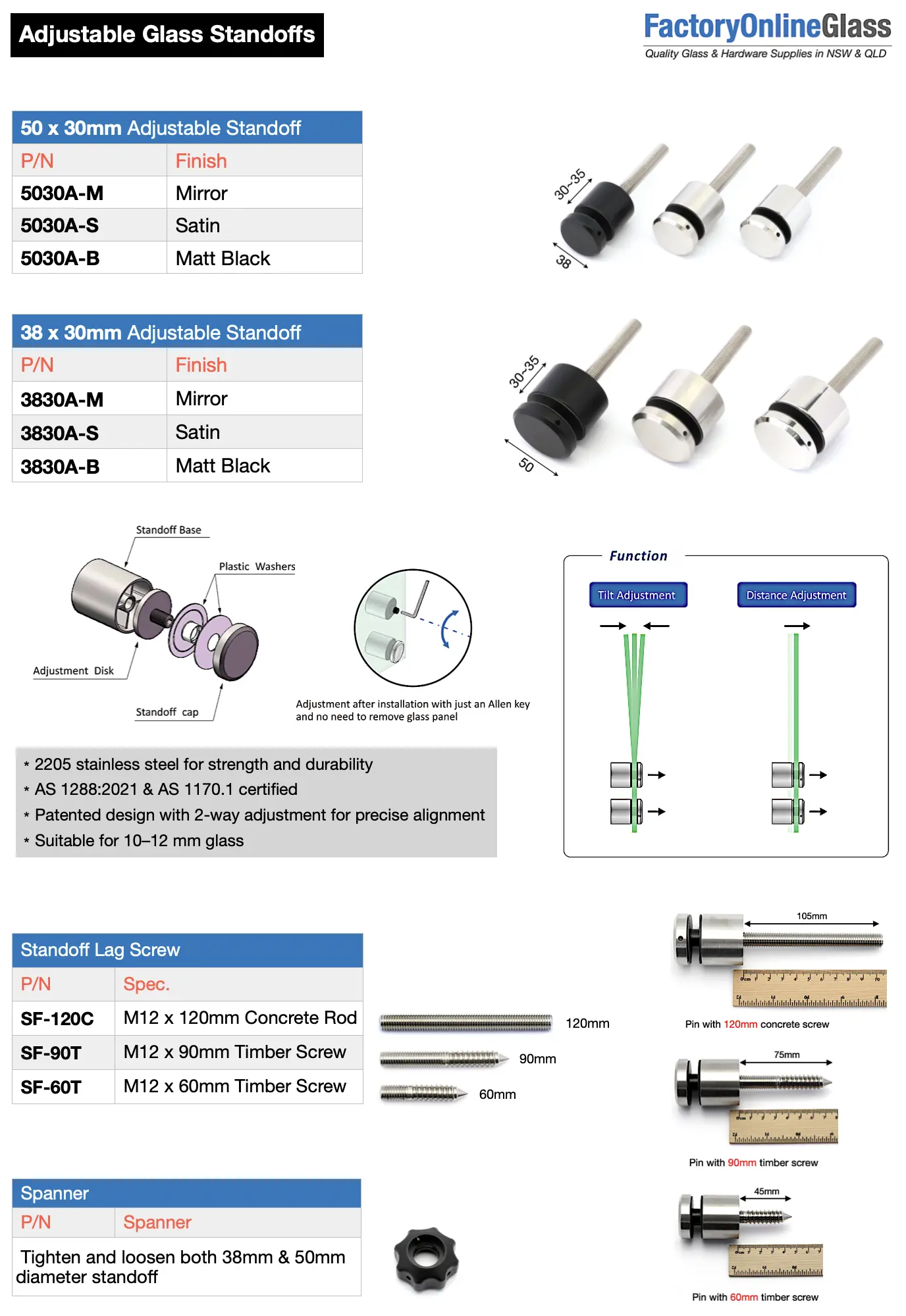 Standoffs Pin for stair balustrade in Sydney