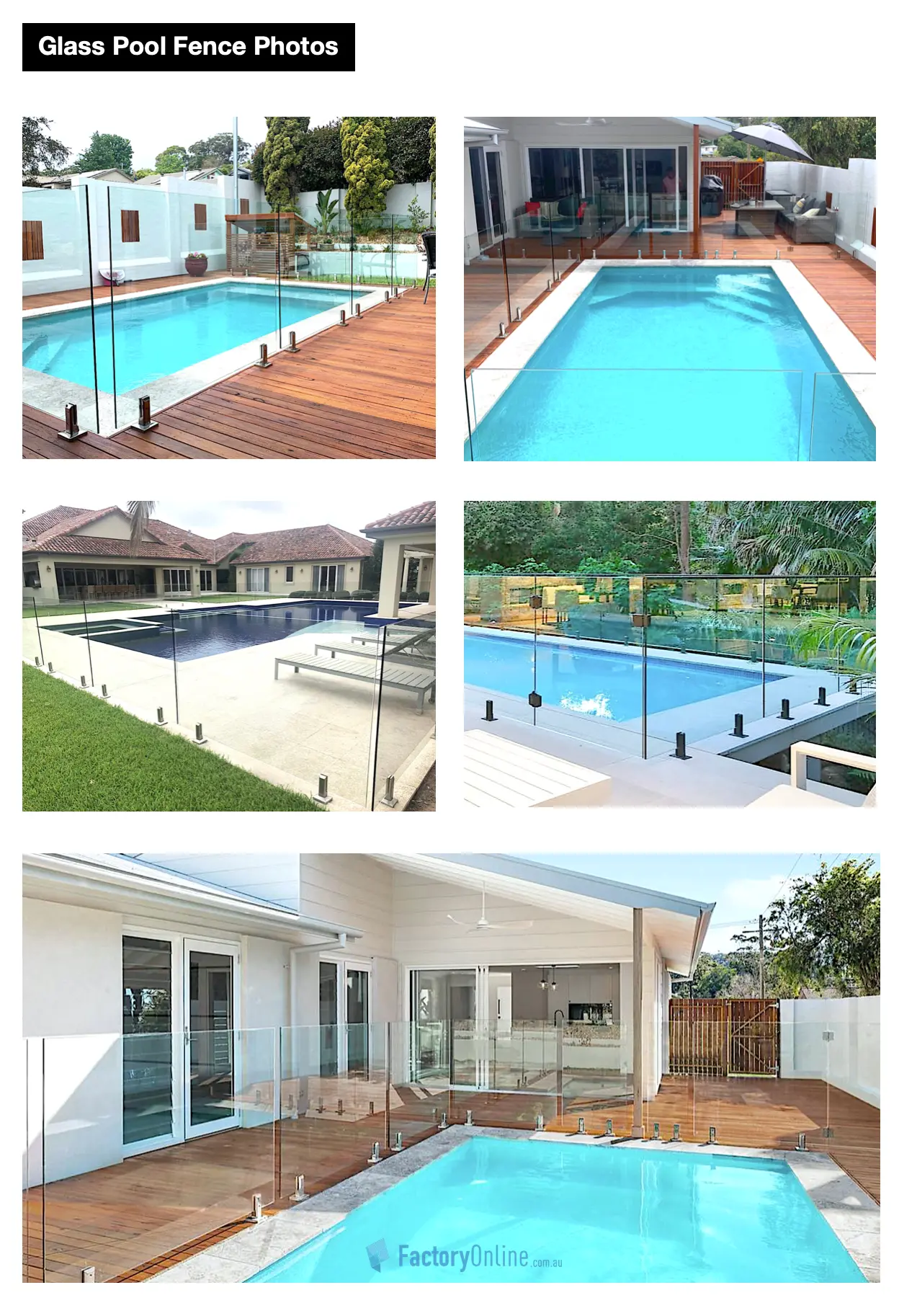 Frameless glass pool fencing project photos — Sydney & Brisbane
