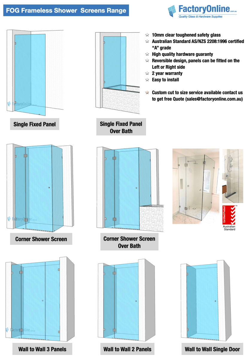 frameless glass shower screen supply in sydeny