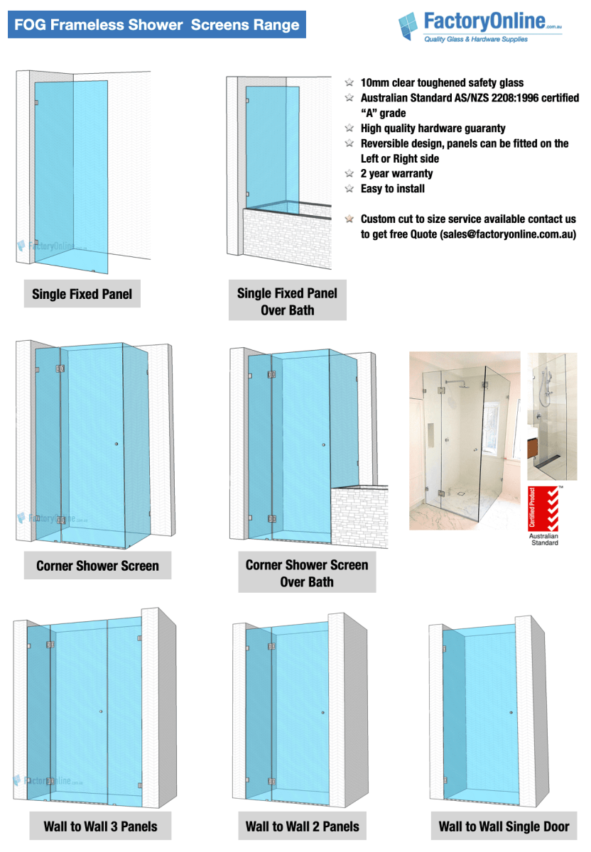 frameless shower screens supply in sydeny