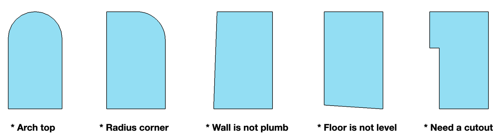shower screen wall is not plumb floor not level