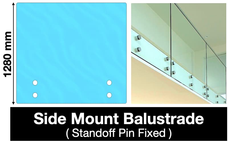 Side mount standoff glass balustrade