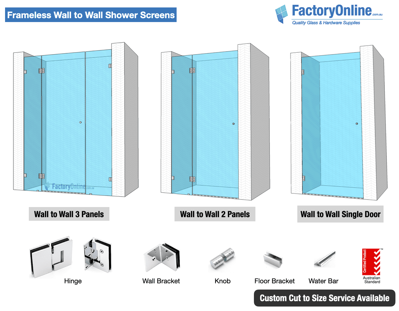 wall to wall frameless shower screens