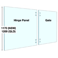 Glass Pool Gate & Hinge Panels (1170mm & 1200mm High)
