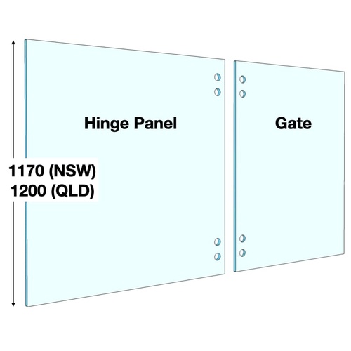 Pool Hinge Panel - Width: 800mm